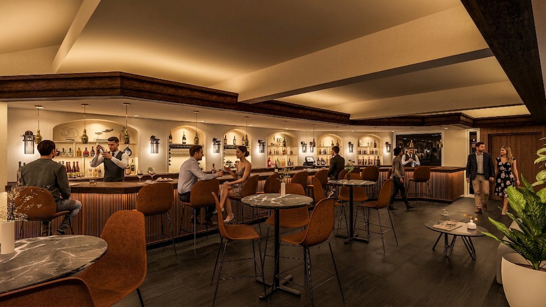 Photorealistic 3D interior rendering before and after view